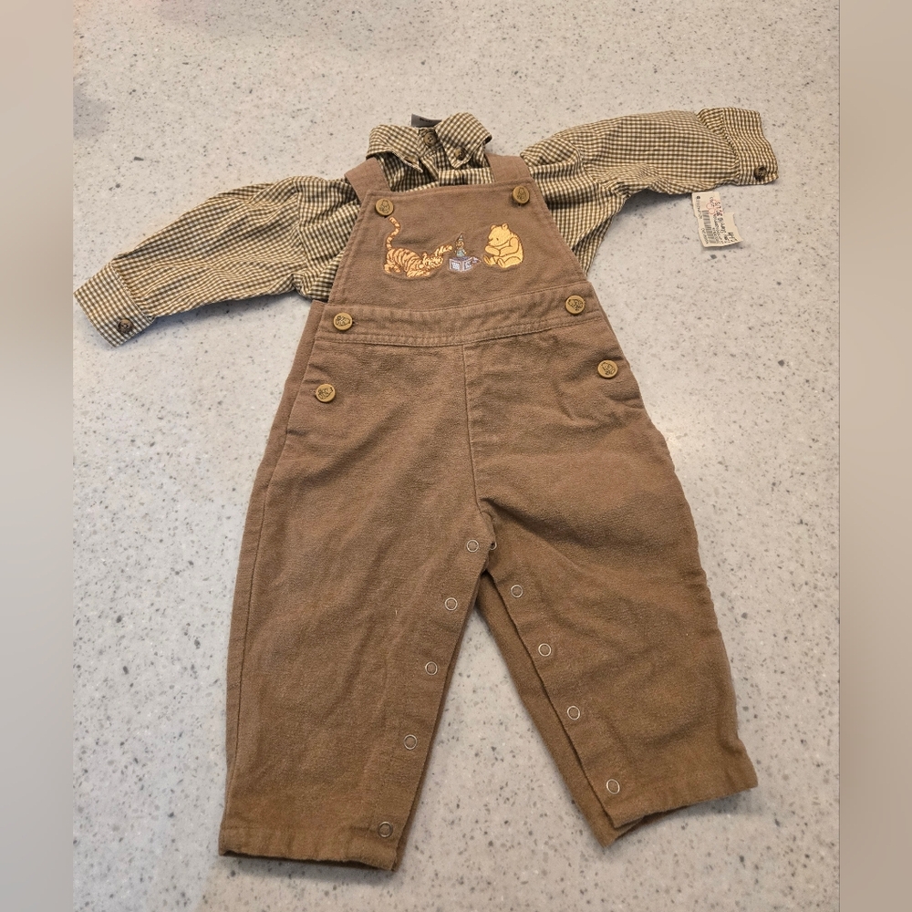 Disney Brown Overalls with Character Design